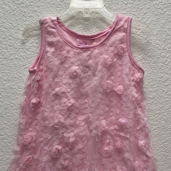 Lipstick Girls Toddler 2T Dress Pink Mesh Floral Sequin Layered New With Tags! - Picture 3 of 7